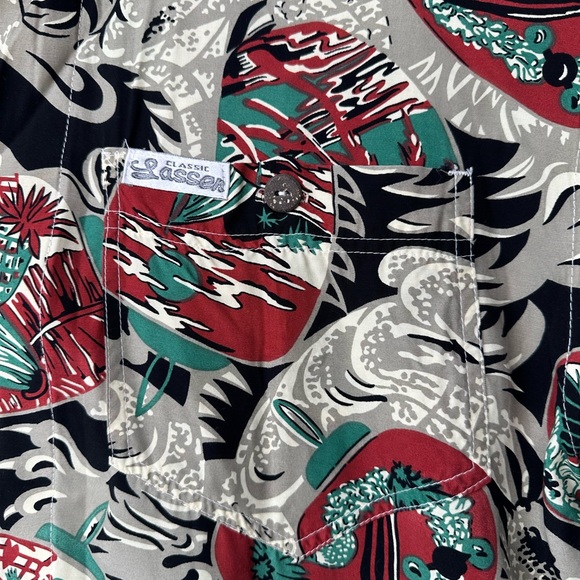 Lassen Men’s Retro Hawaiian Button Up Shirt Size XL Made In USA Beach Vacation - Picture 4 of 11